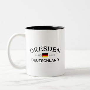Caneca De Café Em Dois Tons Dresden Deutschland Coordenadas Alemão