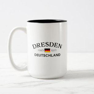Caneca De Café Em Dois Tons Dresden Deutschland Coordenadas Alemão