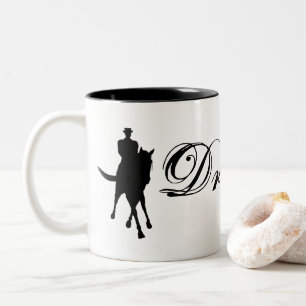 Caneca De Café Em Dois Tons Dressage Horse Silhouette Mug