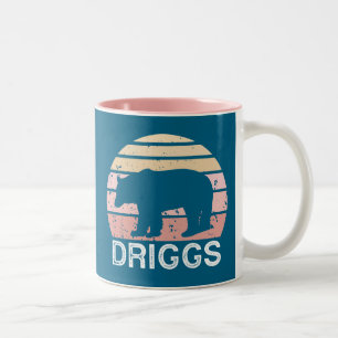 Caneca De Café Em Dois Tons Driggs Idaho Retro Bear