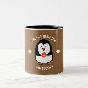 Caneca De Café Em Dois Tons Drinker de Pinguim Chocolate Quente