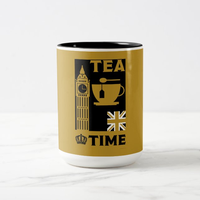 Caneca De Café Em Dois Tons Drinkers Clássicos de Chá Britânicos (Centro)