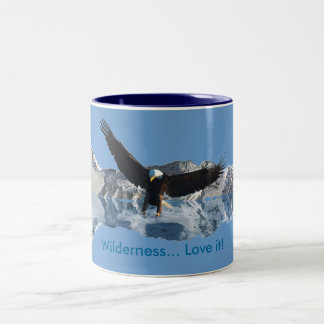 Caneca De Café Em Dois Tons Drinkware, defensor da vida selvagem da águia bale