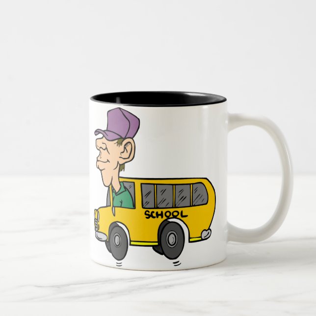 Caneca De Café Em Dois Tons Driver de Barramento Escolar (Direita)