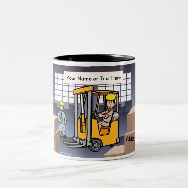 Caneca De Café Em Dois Tons Driver de empilhamento Personalizado - Cartoon Mas (Centro)