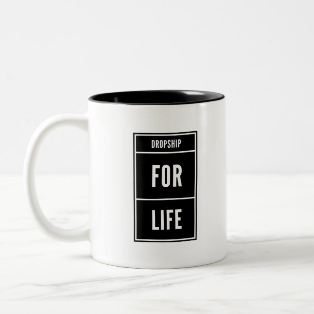 Caneca De Café Em Dois Tons Dropship for Life (Esquerda)