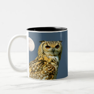 Caneca De Café Em Dois Tons Duas corujas de águia