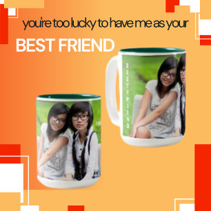 Caneca De Café Em Dois Tons Duas melhores amigas, garotas modernas