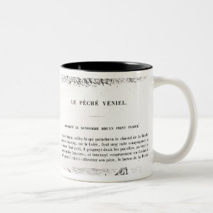 Caneca De Café Em Dois Tons Duas páginas ilustradas 'de Les Contes