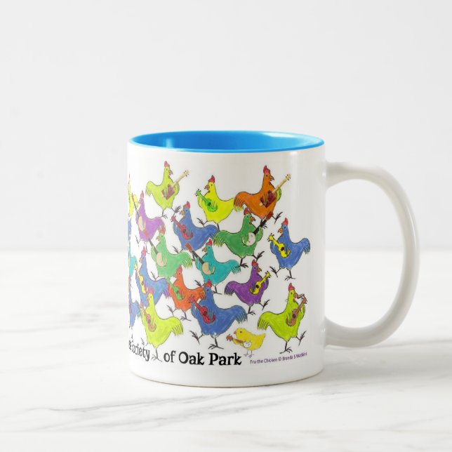 Caneca De Café Em Dois Tons Duas Tone MUG Free Range Ukulele Society (Direita)