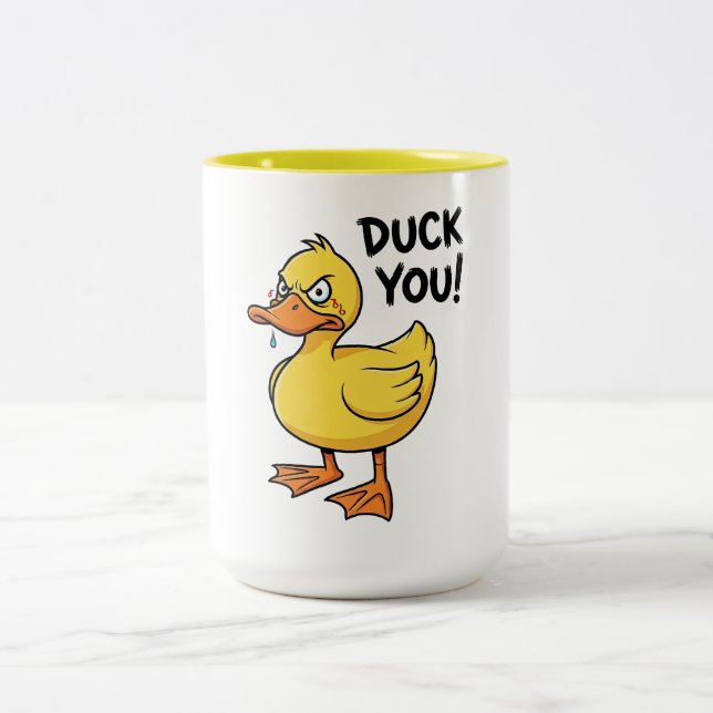 Caneca De Café Em Dois Tons Duck You Duck Wordplay (Centro)