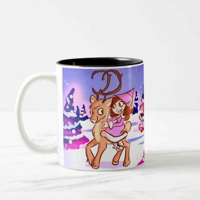Caneca De Café Em Dois Tons Duende do Natal (Esquerda)