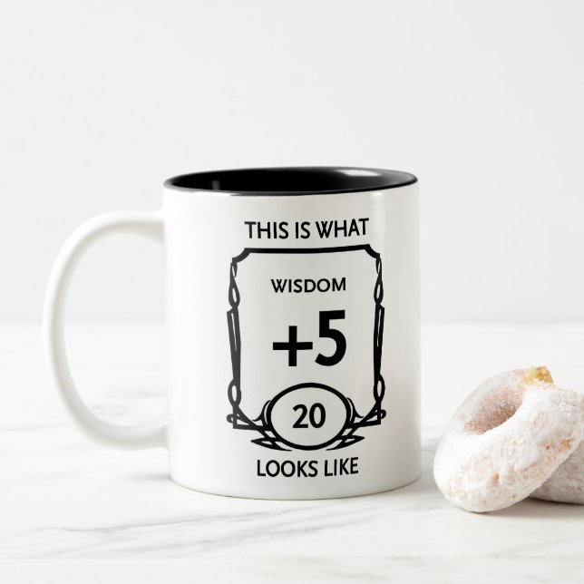 Caneca De Café Em Dois Tons Dungeons and Dragons Wisdom Two-Tone Coffee Mug (Com Donut)