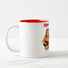 Caneca De Café Em Dois Tons Duo Dinâmico Menina e Chihuahua tocando ukes