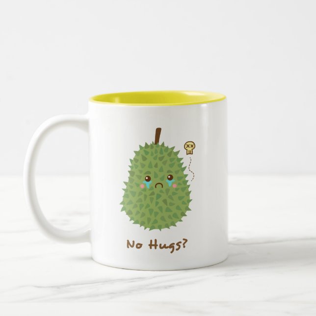 Caneca De Café Em Dois Tons Durian triste sem abraços (Esquerda)