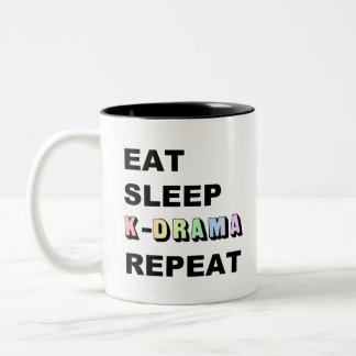 Caneca De Café Em Dois Tons Durma Repetidamente Kdrama