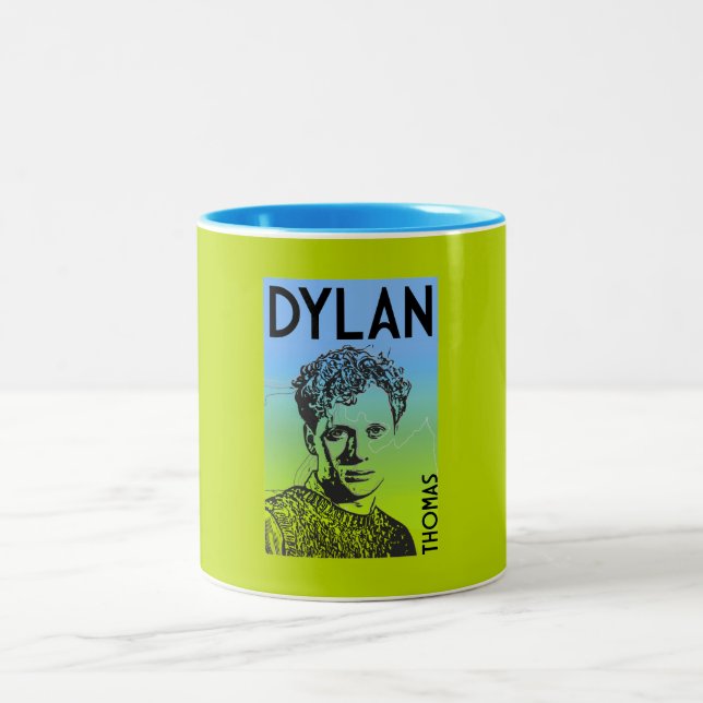 Caneca De Café Em Dois Tons Dylan Thomas Welsh Poet (Centro)