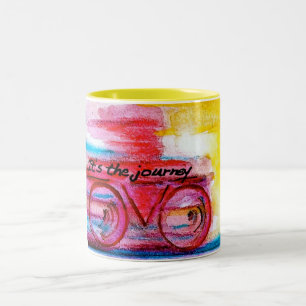 Caneca De Café Em Dois Tons É a arte Viagem-Original por Streater QUADRADO