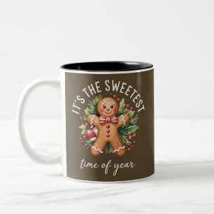 Caneca De Café Em Dois Tons É a época mais doce do ano Gingerbread Xmas
