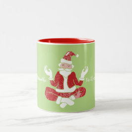Caneca De Café Em Dois Tons É a Temporada para Respirar Yoga Papai Noel