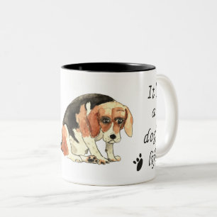 Caneca De Café Em Dois Tons É a vida de um cão Slogan de Arte de Cachorro Engr