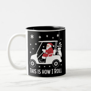 Caneca De Café Em Dois Tons É Assim Que Eu Rolo Papai Noel Engraçado Pilotando