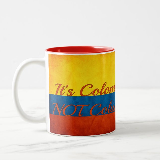 Caneca De Café Em Dois Tons "É Colômbia, não Colômbia " (Esquerda)