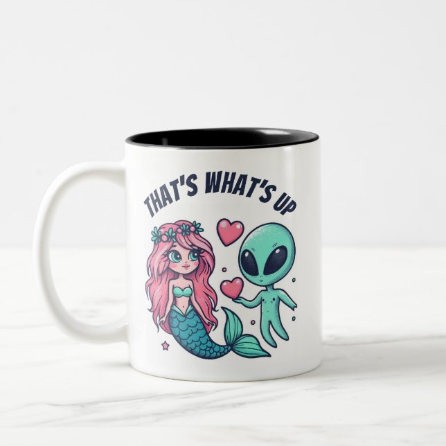 Caneca De Café Em Dois Tons É isso aí Pink Teal Love (Esquerda)