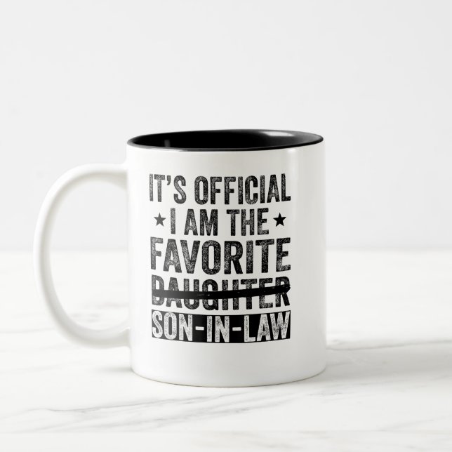 Caneca De Café Em Dois Tons É oficial, sou o genro favorito (Esquerda)