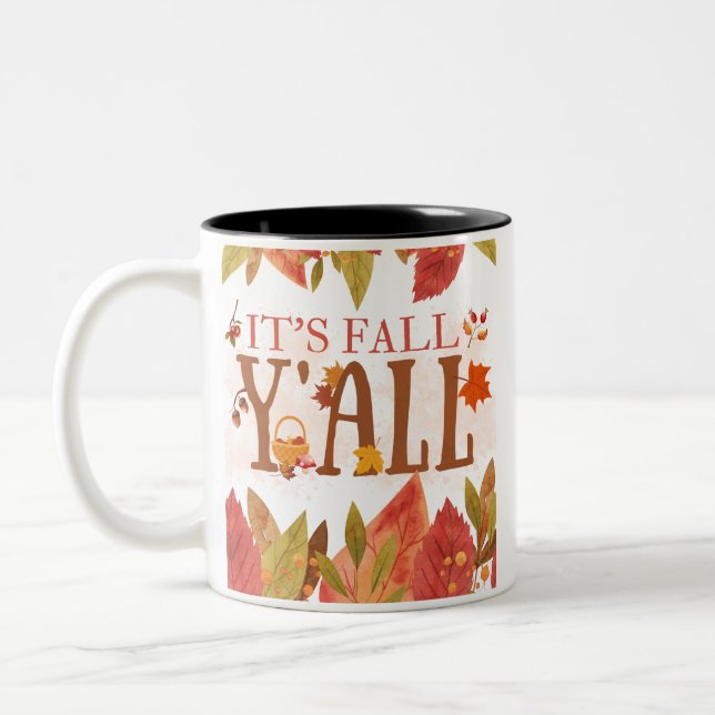 Caneca De Café Em Dois Tons É outono... Venham a Fall Season Say (Esquerda)