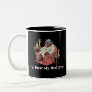Caneca De Café Em Dois Tons É Passado da Minha Hora de Dormir Meme de Urso Son