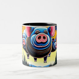 Caneca De Café Em Dois Tons E porcos podem voar