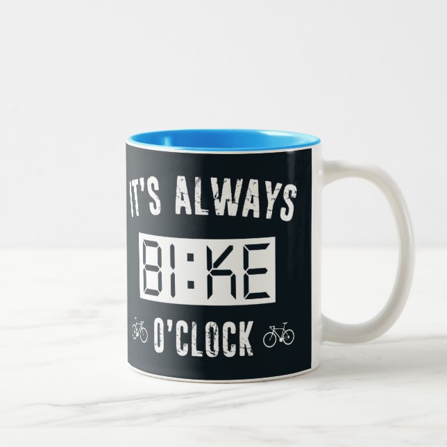 Caneca De Café Em Dois Tons É sempre Bike O'Clock (Direita)