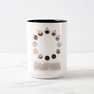 Caneca De Café Em Dois Tons É sempre Design do relógio do café - Café engraçad