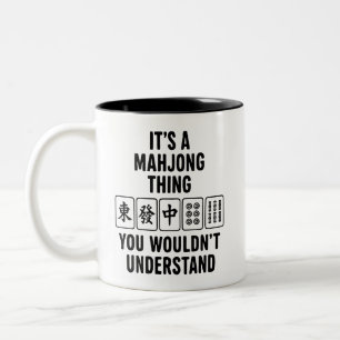 Caneca De Café Em Dois Tons É uma coisa de Mahjong que você não entenderia