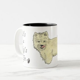 Caneca De Café Em Dois Tons É uma Vida de Cachorro Design de Citação de Arte d