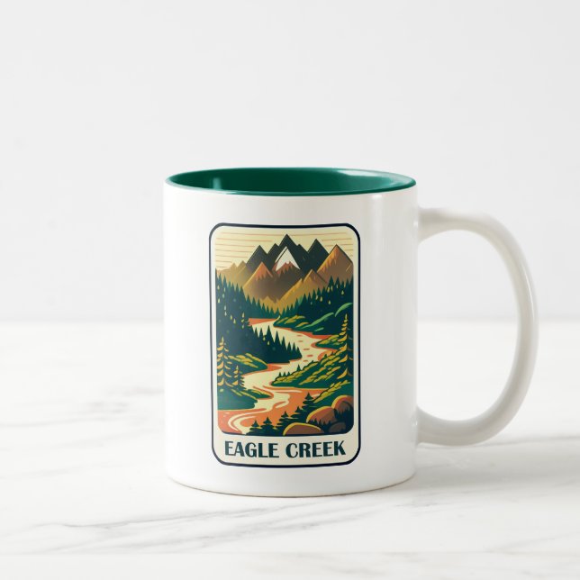 Caneca De Café Em Dois Tons Eagle Creek Oregon Cores (Direita)