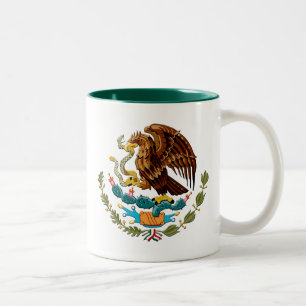 Caneca De Café Em Dois Tons Eagle e emblema de México do cobra para mexicanos