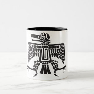 Caneca De Café Em Dois Tons Eagle, hieroglyph mexicano (Maya)