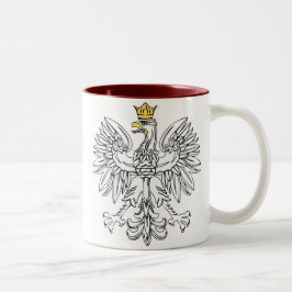 Caneca De Café Em Dois Tons Eagle polonês com coroa Dourado