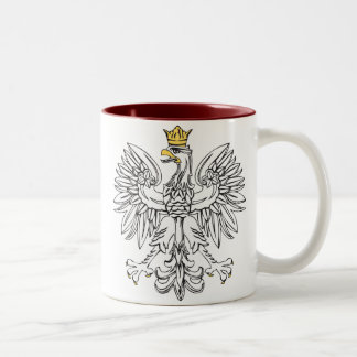 Caneca De Café Em Dois Tons Eagle polonês com coroa Dourado