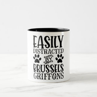Caneca De Café Em Dois Tons Easily Distracted By Brussels Griffons
