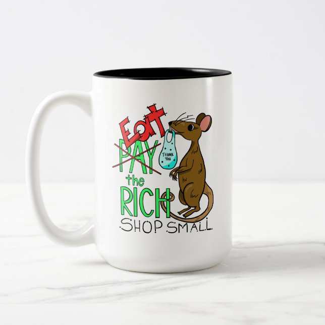 Caneca De Café Em Dois Tons Eat the Rich - Shop Small (Esquerda)