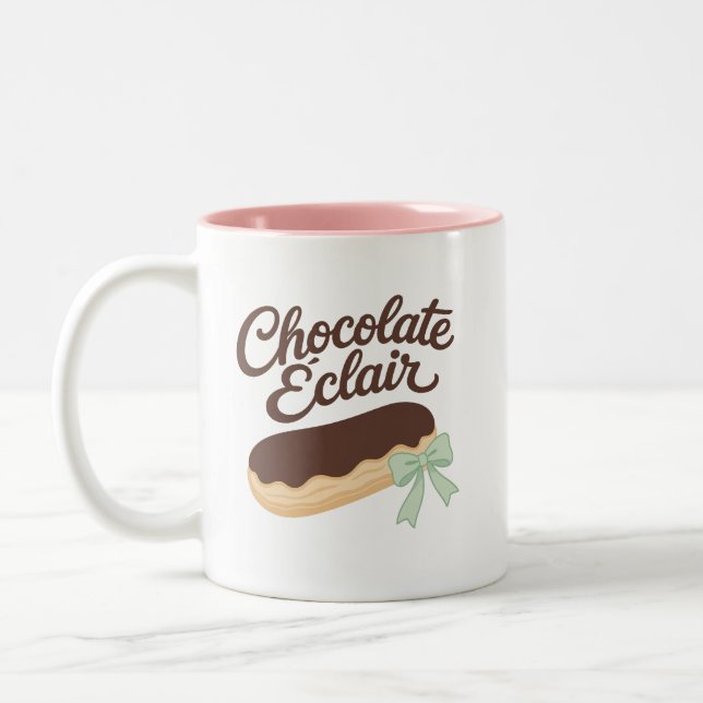 Caneca De Café Em Dois Tons Éclair de Chocolate - Delicioso Doce Coquete (Esquerda)