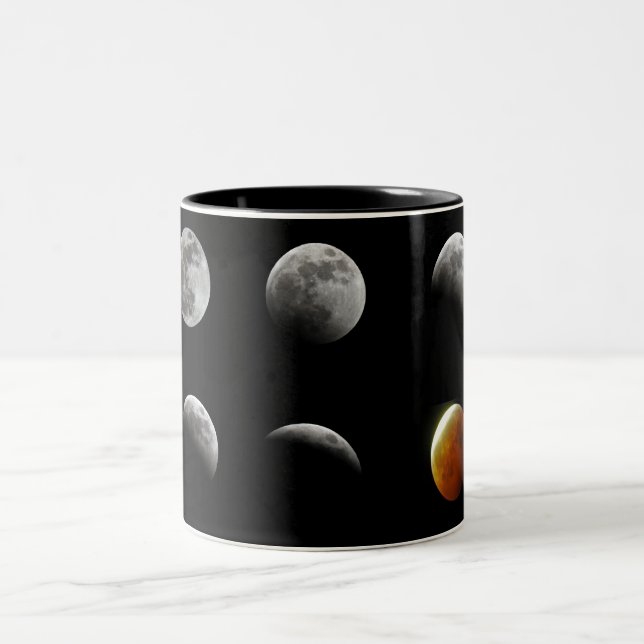 Caneca De Café Em Dois Tons Eclipse de Lua Completa (Centro)