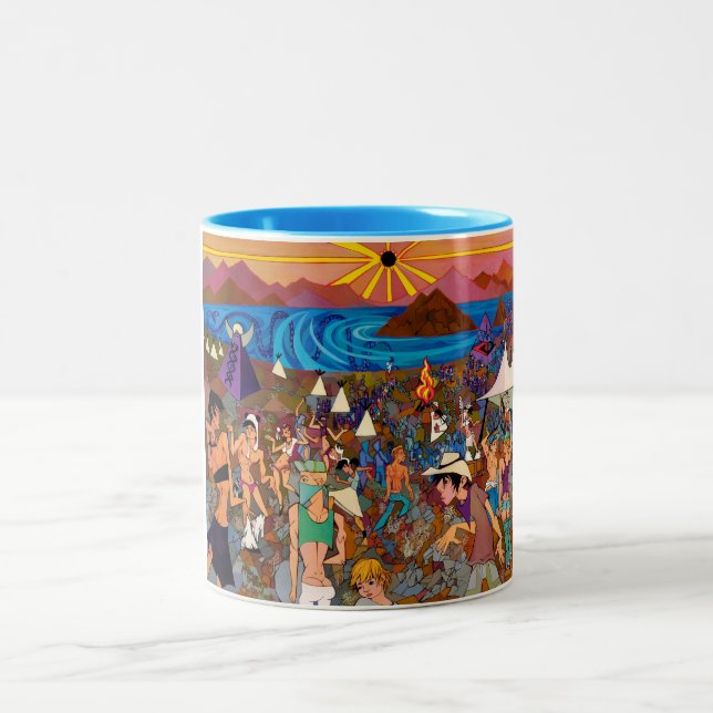Caneca De Café Em Dois Tons Eclipse solar 2012 (Centro)
