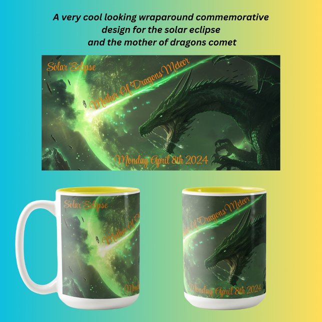 Caneca De Café Em Dois Tons Eclipse Solar 2024 (Criador carregado)