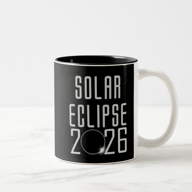 Caneca De Café Em Dois Tons Eclipse Solar 2026 (Direita)