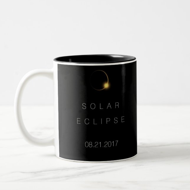 Caneca De Café Em Dois Tons Eclipse solar total americano 2017 (Esquerda)