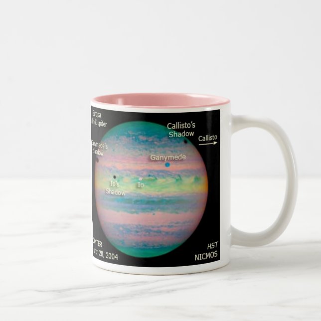 Caneca De Café Em Dois Tons Eclipse triplo da NASA Jupiter (Direita)
